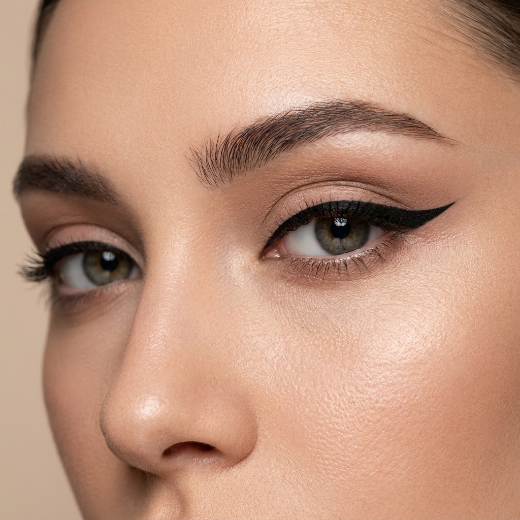 Model wearing Viviana EyeLiner Ultra Black